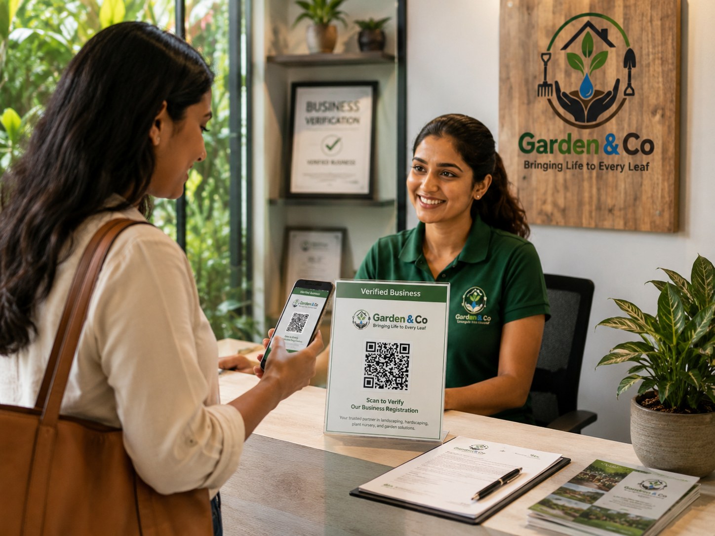 Garden & Co verified business QR code support